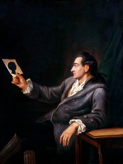 Johann Wolfgang Von Goethe kijkt naar een silhouet, kopie van een schilderij door G. M. Kraus, c.1778 door Johann Ehrenfried Schumann